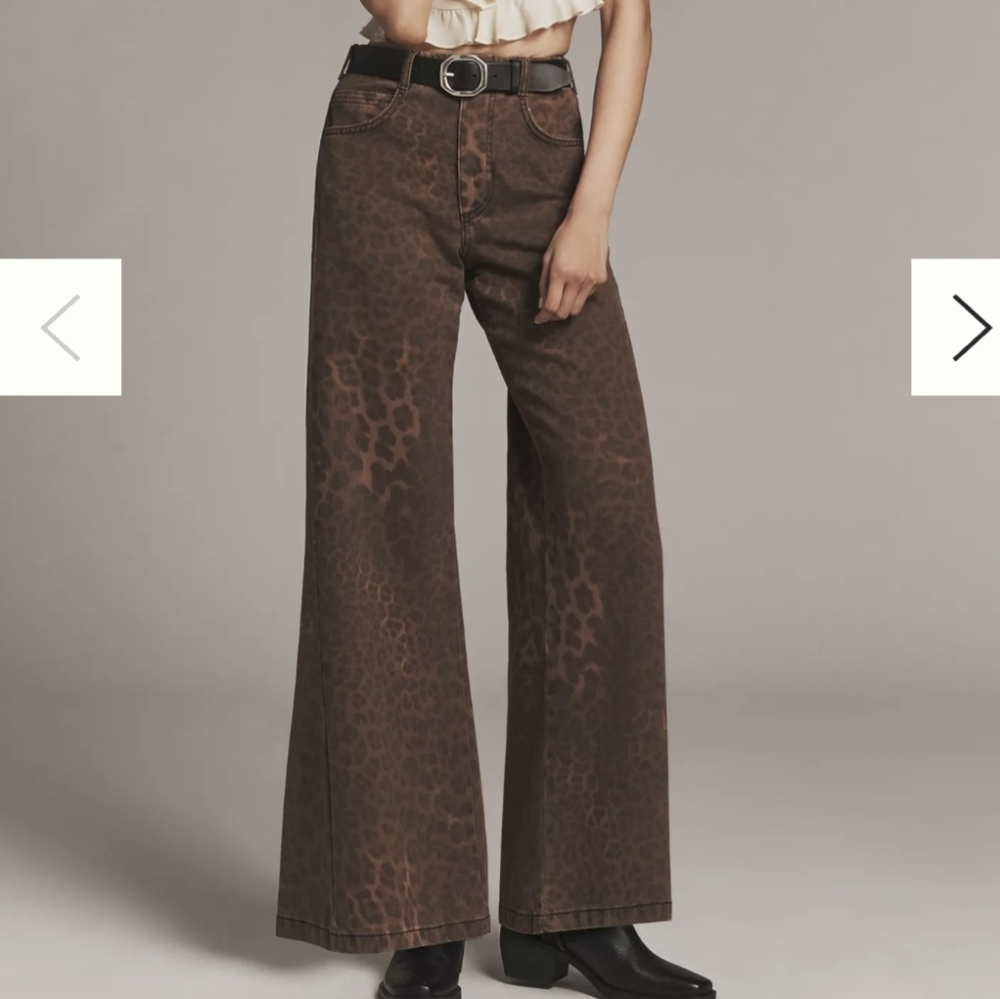 Pilcro Anthropolgie Brown Leopard Print Pants